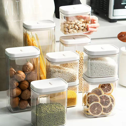 Clear Plastic Airtight Storage Jar For Snacks Cereals  Dry Goods 1