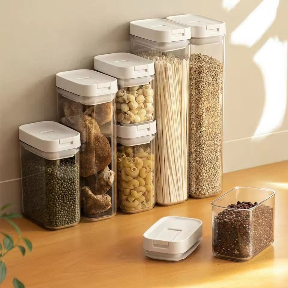 Clear Plastic Airtight Storage Jar for Snacks, Cereals & Dry Goods