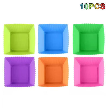 Silicone Cupcake Baking Cups 41012 Pcs  Reusable NonStick Muffin Liners For Baking Desserts And Sna 9
