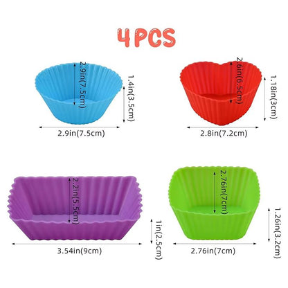 Silicone Cupcake Baking Cups 41012 Pcs  Reusable NonStick Muffin Liners For Baking Desserts And Sna 11