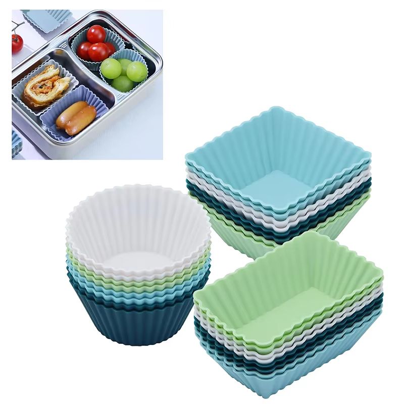 Silicone Cupcake Baking Cups 41012 Pcs  Reusable NonStick Muffin Liners For Baking Desserts And Sna 1