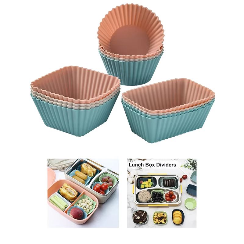 Silicone Cupcake Baking Cups 41012 Pcs  Reusable NonStick Muffin Liners For Baking Desserts And Sna 4