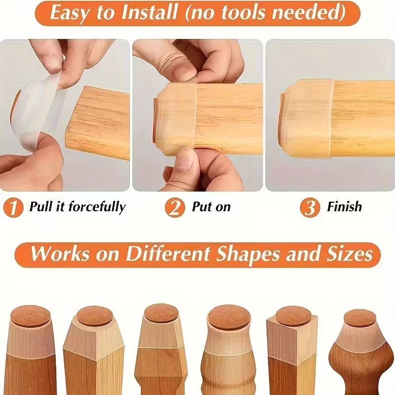 20Pack Clear NonSlip Chair Leg Floor Protectors With Felt Pads  HeavyDuty Furniture Sliders For All 2