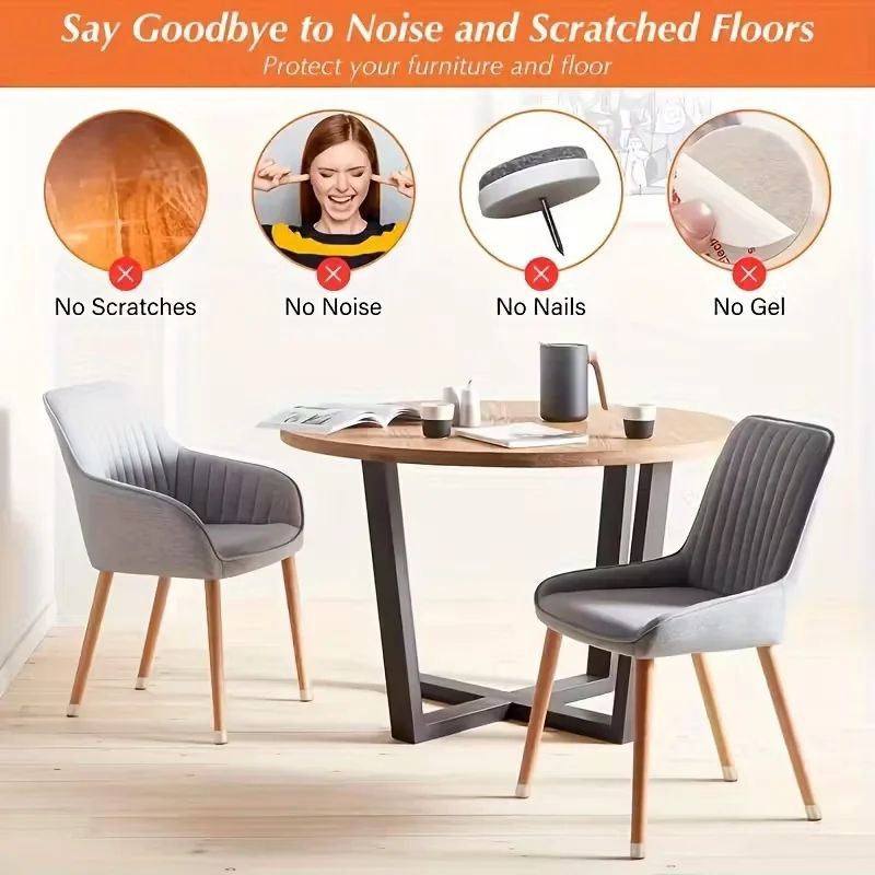 20Pack Clear NonSlip Chair Leg Floor Protectors With Felt Pads  HeavyDuty Furniture Sliders For All 3