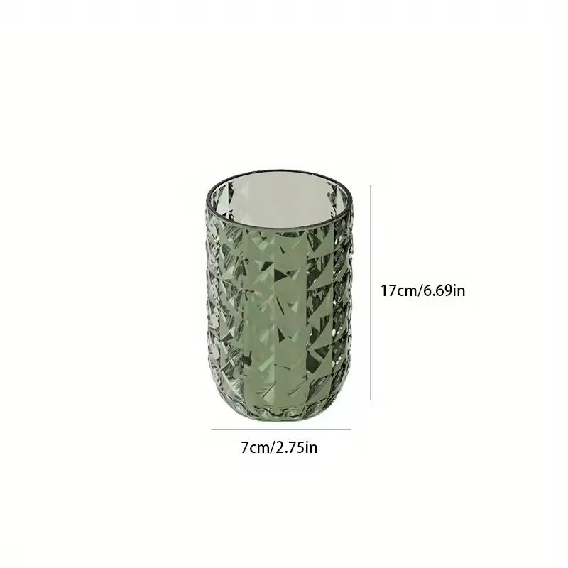 Light Luxury Transparent Mouthwash Cup With Glacier Pattern  Toothbrush Cup For Home  Couples 2