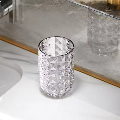 Light Luxury Transparent Mouthwash Cup With Glacier Pattern  Toothbrush Cup For Home  Couples 6