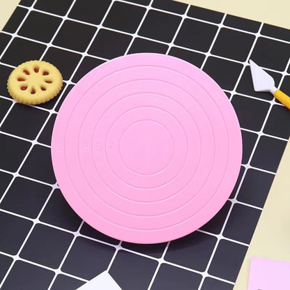 Mini Plastic Cake Turntable Revolving Platform For Cake Decorating And Serving 7