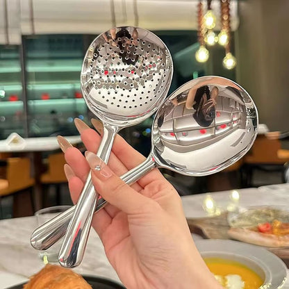 Stainless Steel Ladle With Drain Holes And Heat Insulated Handle  Soup Rice Serving Spoon For Daily 1