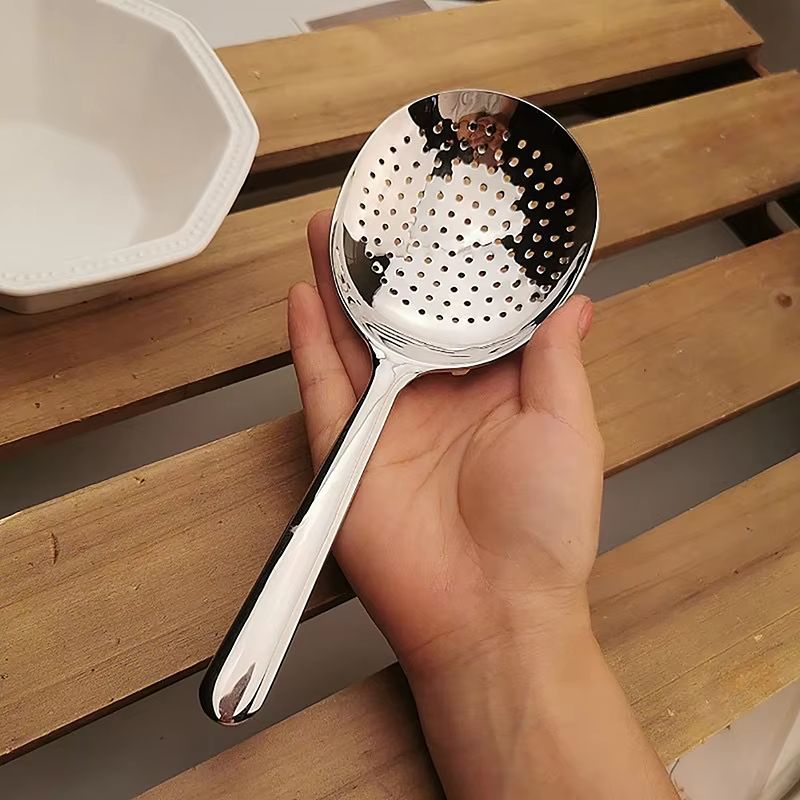 Stainless Steel Ladle With Drain Holes And Heat Insulated Handle  Soup Rice Serving Spoon For Daily 4