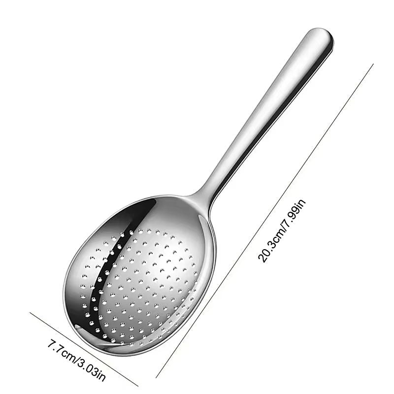 Stainless Steel Ladle With Drain Holes And Heat Insulated Handle  Soup Rice Serving Spoon For Daily 5