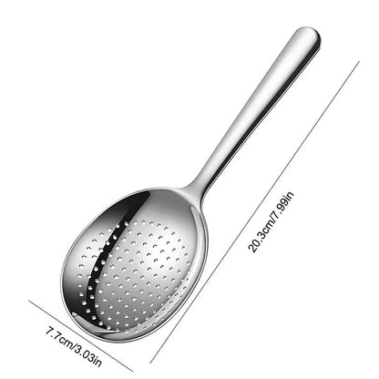 Stainless Steel Ladle With Drain Holes And Heat Insulated Handle  Soup Rice Serving Spoon For Daily 5