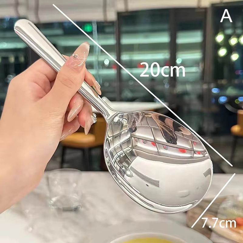 Stainless Steel Ladle With Drain Holes And Heat Insulated Handle  Soup Rice Serving Spoon For Daily 7