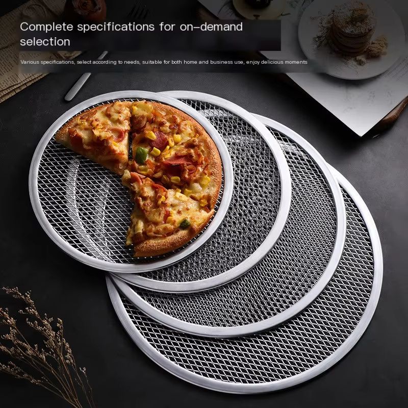 BBQ Grill Netting Toast Bread Baking Tray 8-13 Inches Multi-functional Nonstick Pizza Pan and Barbecue Plate