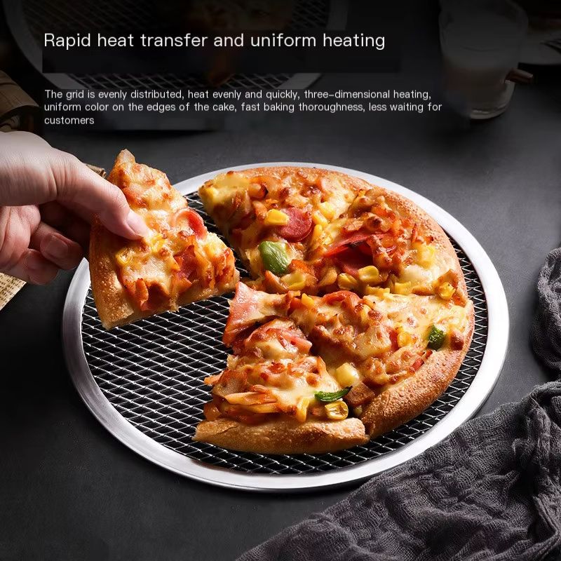 BBQ Grill Netting Toast Bread Baking Tray 813 Inches Multifunctional Nonstick Pizza Pan And Barbecu 3