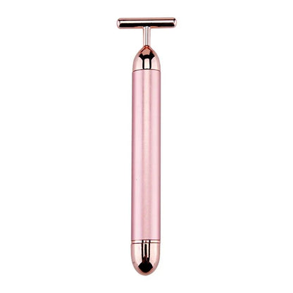 24K Gold Beauty Bar Electric Face Massager With Rose Quartz  3D Roller Set 8