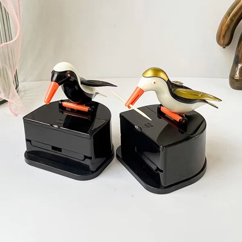 Cartoon Bird Automatic Toothpick Dispenser  Cute PushButton Toothpick Holder For Kitchen And Dining 2