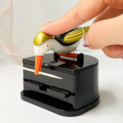 Cartoon Bird Automatic Toothpick Dispenser  Cute PushButton Toothpick Holder For Kitchen And Dining 3