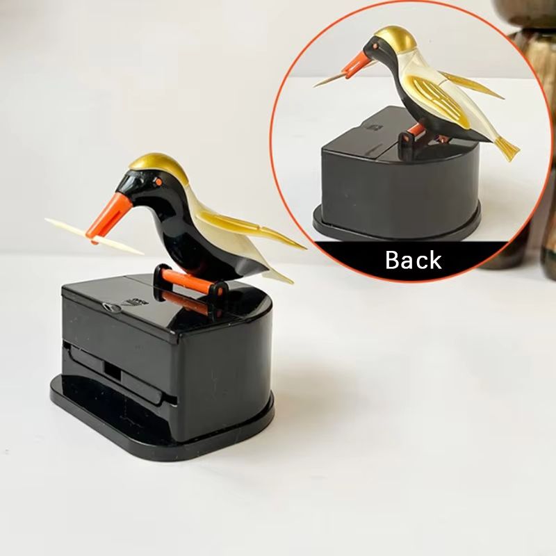 Cartoon Bird Automatic Toothpick Dispenser  Cute PushButton Toothpick Holder For Kitchen And Dining 7