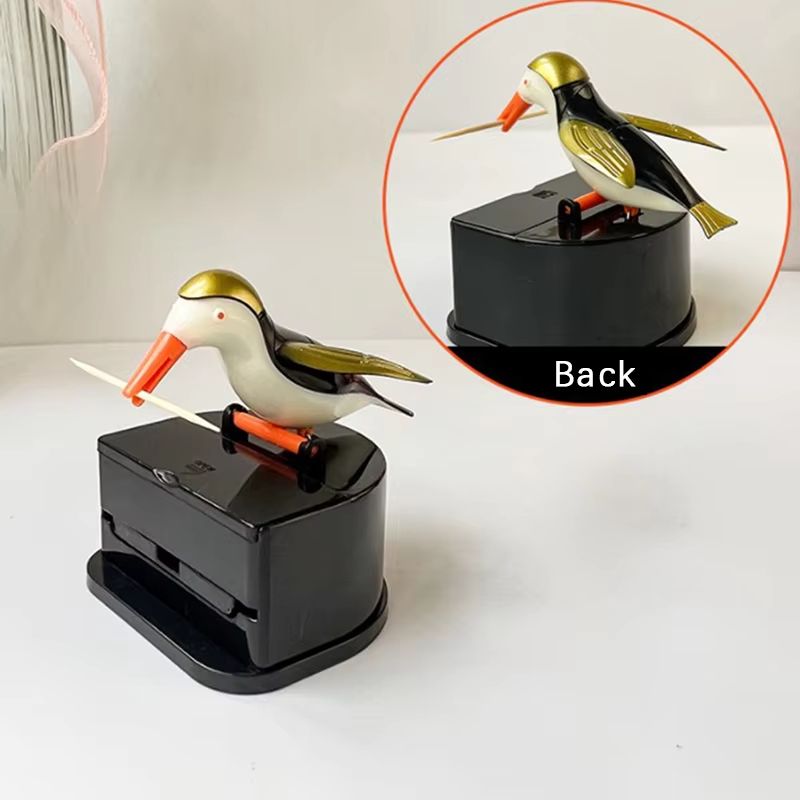Cartoon Bird Automatic Toothpick Dispenser  Cute PushButton Toothpick Holder For Kitchen And Dining 8