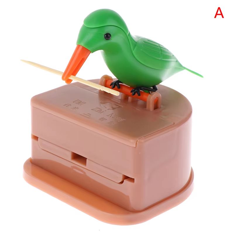 Cartoon Bird Automatic Toothpick Dispenser  Cute PushButton Toothpick Holder For Kitchen And Dining 10