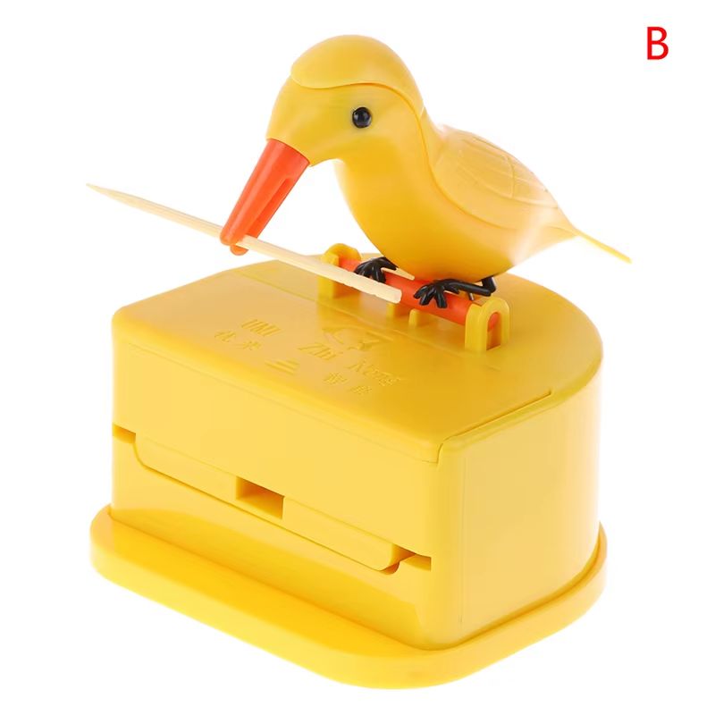 Cartoon Bird Automatic Toothpick Dispenser  Cute PushButton Toothpick Holder For Kitchen And Dining 11