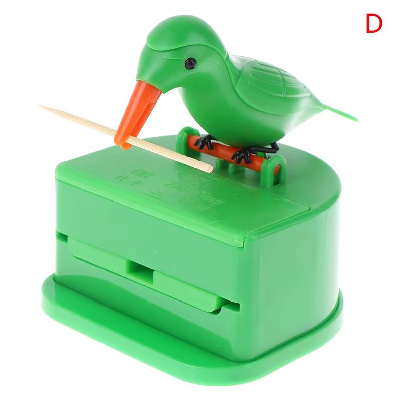 Cartoon Bird Automatic Toothpick Dispenser  Cute PushButton Toothpick Holder For Kitchen And Dining 13