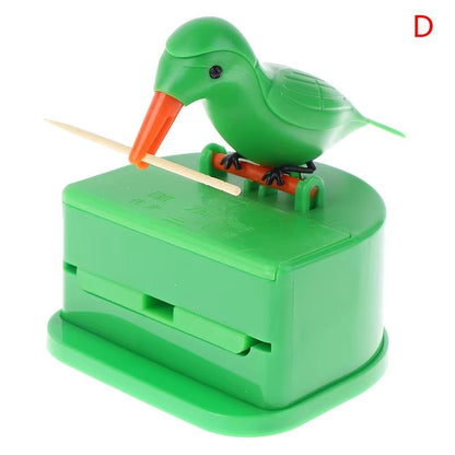 Cartoon Bird Automatic Toothpick Dispenser  Cute PushButton Toothpick Holder For Kitchen And Dining 13