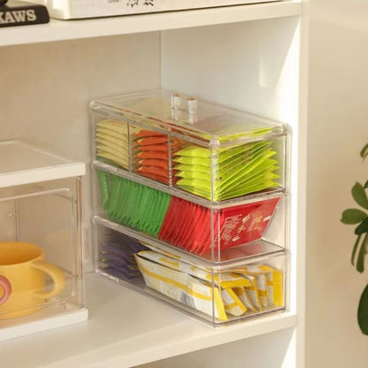 Transparent Storage Box For Sugar Bags Tea Snack Storage And Trash Container Organizer 1