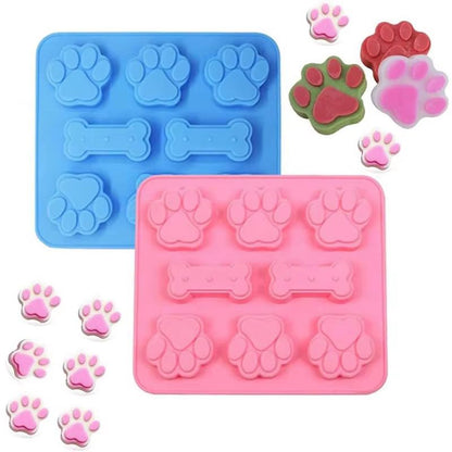 Dog Footprint Silicone Baking Mold  3D Paw And Bone Cookie Cake Mold For Baking And Fondant 2