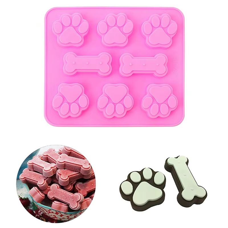 Dog Footprint Silicone Baking Mold  3D Paw And Bone Cookie Cake Mold For Baking And Fondant 4
