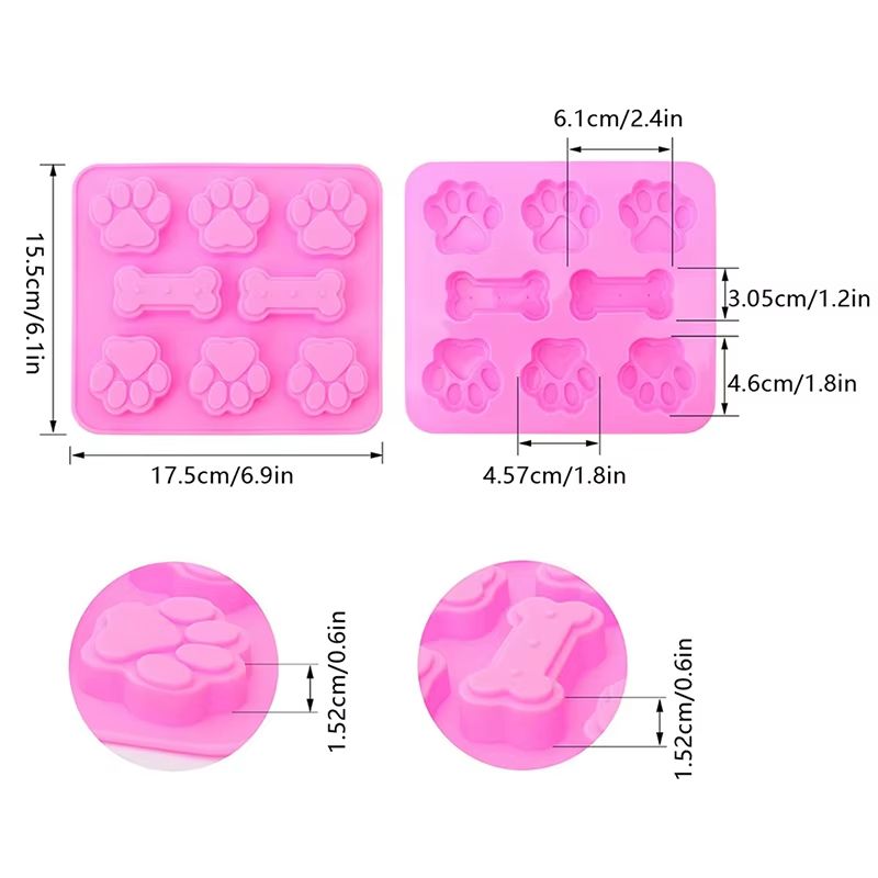 Dog Footprint Silicone Baking Mold  3D Paw And Bone Cookie Cake Mold For Baking And Fondant 5