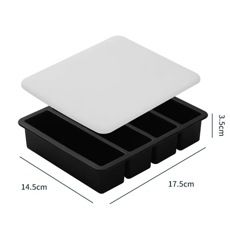 Giant Silicone Freezer Tray With Lid  Extra Large Food Storage And Freezing Mold 8