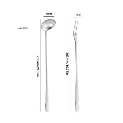 2 Pcs Stainless Steel Long Handle Pickle Fork And Spoon Set Jar Grabber For Preserves And Canning 5