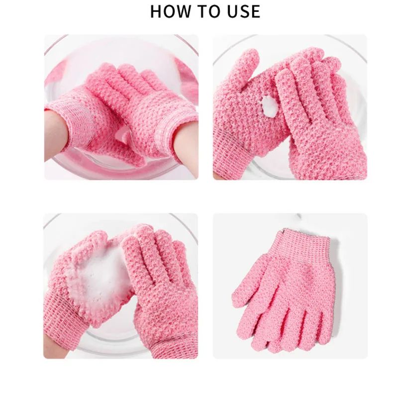 Exfoliating Bath Foam Glove For Deep Cleaning  Peeling  Shower Washcloth 4