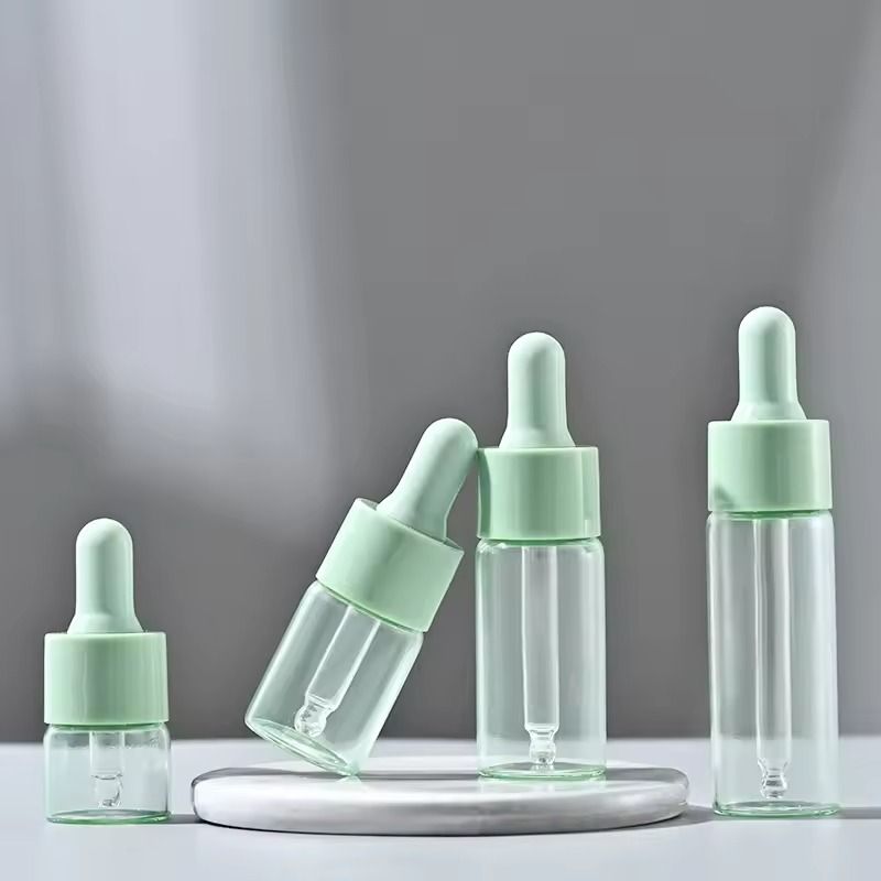 Portable Refillable Mini Dropper Bottle  5ml10ml Macaron Color Glass Vial 18