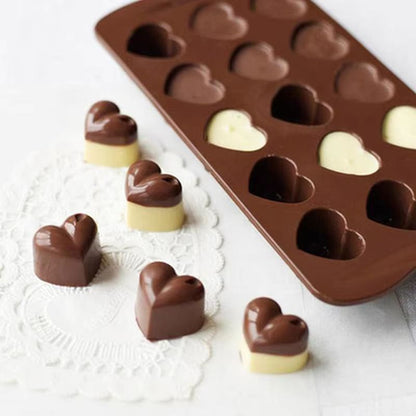 Silicone Diamond Heart Baking Mold 15/10 Cavity – Mold for Chocolate Cakes Cookies Ice Cubes Desserts