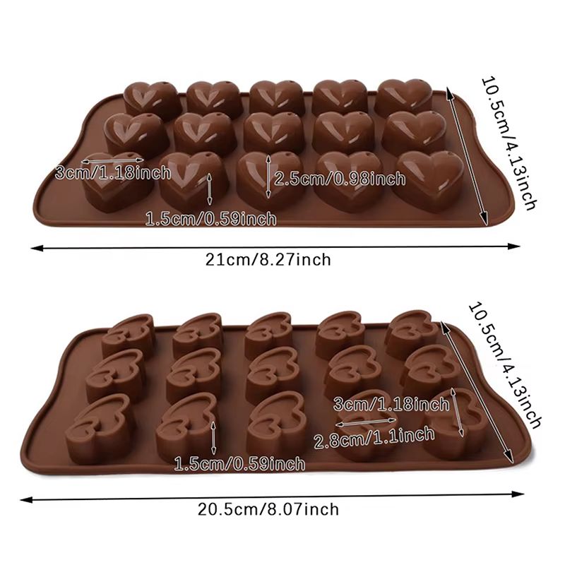 Silicone Diamond Heart Baking Mold 1510 Cavity  Mold For Chocolate Cakes Cookies Ice Cubes Desserts 5