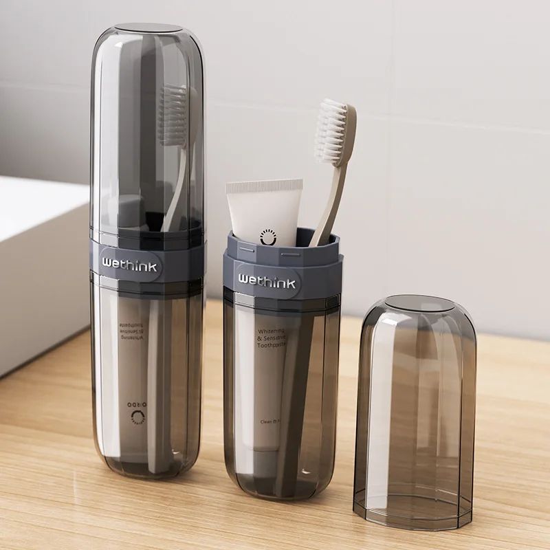 Portable Toothbrush Storage Box  Mouthwash Cup Travel Toiletry Set 2