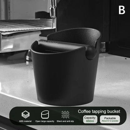 Stainless Steel Shock Absorbent Espresso Coffee Knock Box Dump Bin With Removable Knock Bar And Non 6