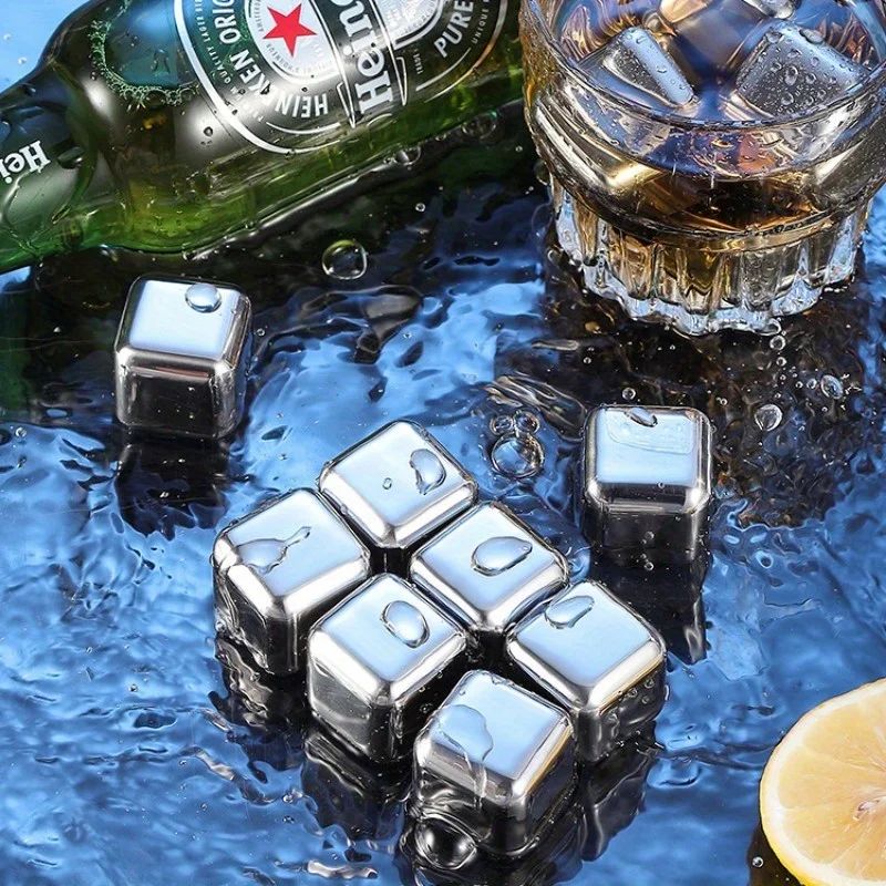 Stainless Steel Whiskey Stones  Reusable Ice Cubes For Whisky Beer  Wine 468 PCS 1