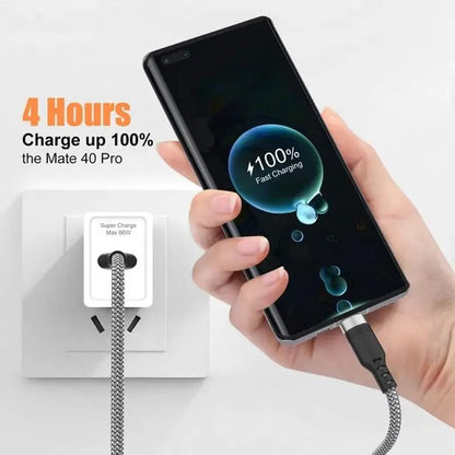 Extra Long USB C Fast Charging Cable Nylon Braided 6A Data Wire 2