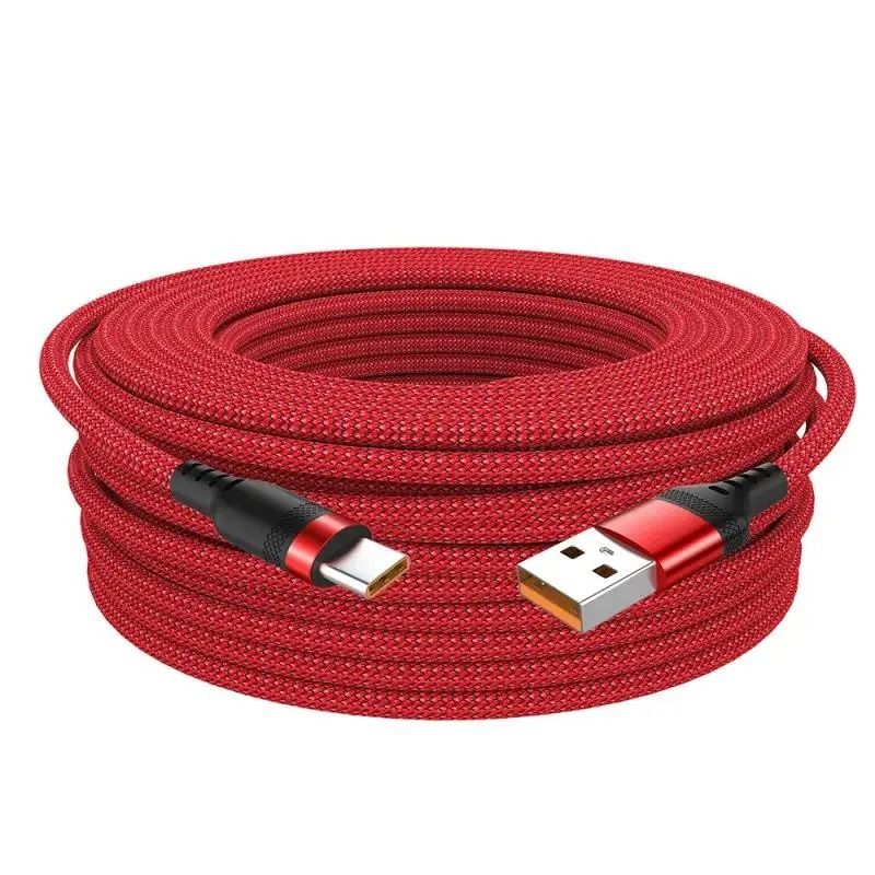 Extra Long USB C Fast Charging Cable Nylon Braided 6A Data Wire 6