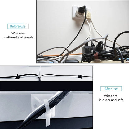 Nylon Self Adhesive Cable Tie Organizer Set Reusable Wire Management Fixers 4