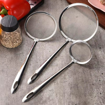 Stainless Steel Fine Mesh Skimmer Spoon  Fat Grease And Foam Strainer For Soups And Cooking 1