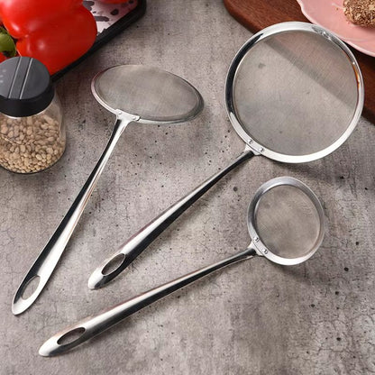 Stainless Steel Fine Mesh Skimmer Spoon  Fat Grease And Foam Strainer For Soups And Cooking 2