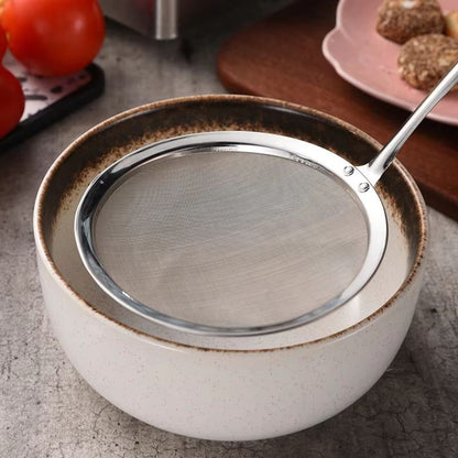 Stainless Steel Fine Mesh Skimmer Spoon  Fat Grease And Foam Strainer For Soups And Cooking 4