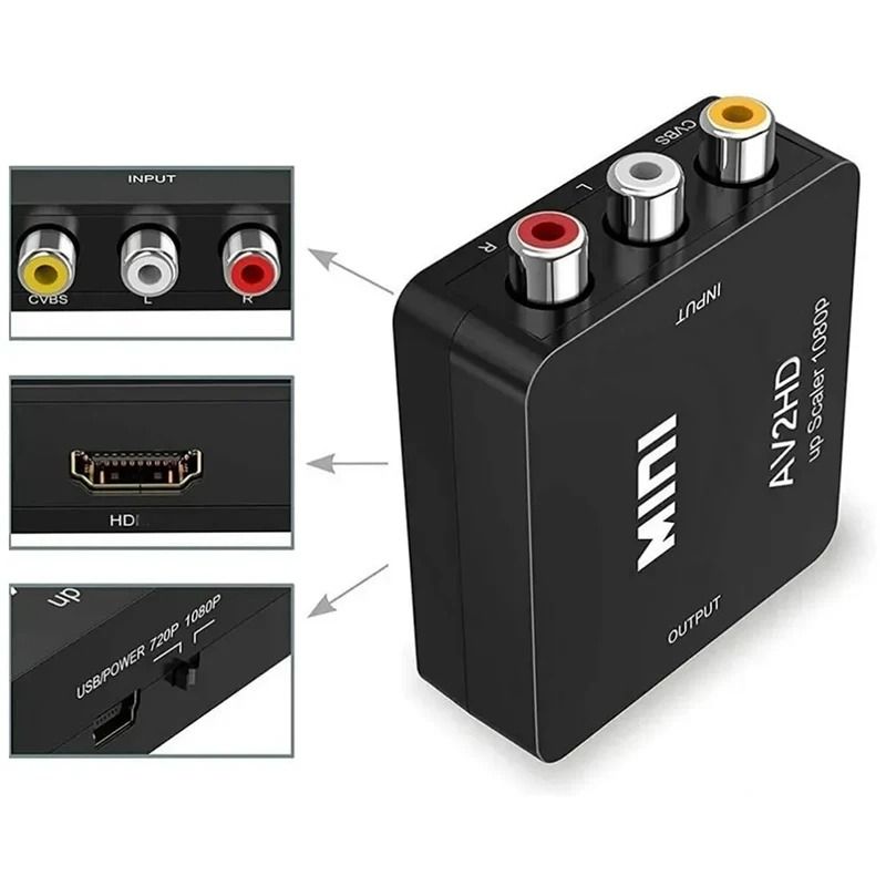RCA AV To HDMI Converter 1080P Video Adapter With Audio Support 3