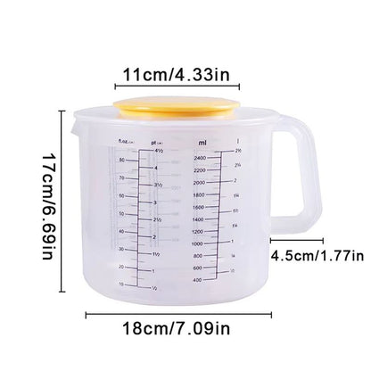 Large Capacity Baking Measuring Cup 25 L Mixing Cup With Lid  Transparent Plastic Kitchen Measuring 12