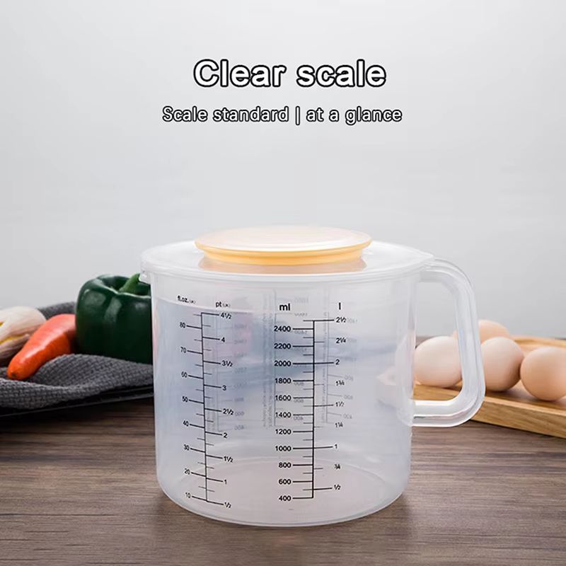 Large Capacity Baking Measuring Cup 25 L Mixing Cup With Lid  Transparent Plastic Kitchen Measuring 2