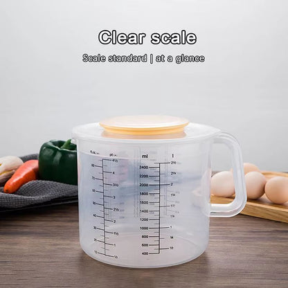 Large Capacity Baking Measuring Cup 25 L Mixing Cup With Lid  Transparent Plastic Kitchen Measuring 2